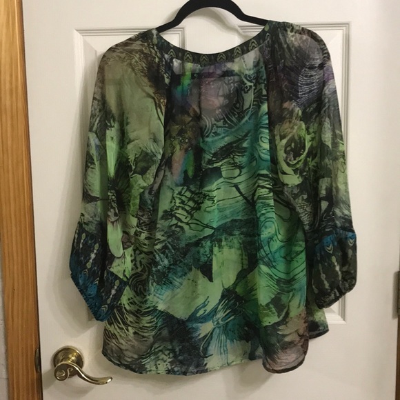 Vintage sheer boho blouse Size M - Picture 2 of 6